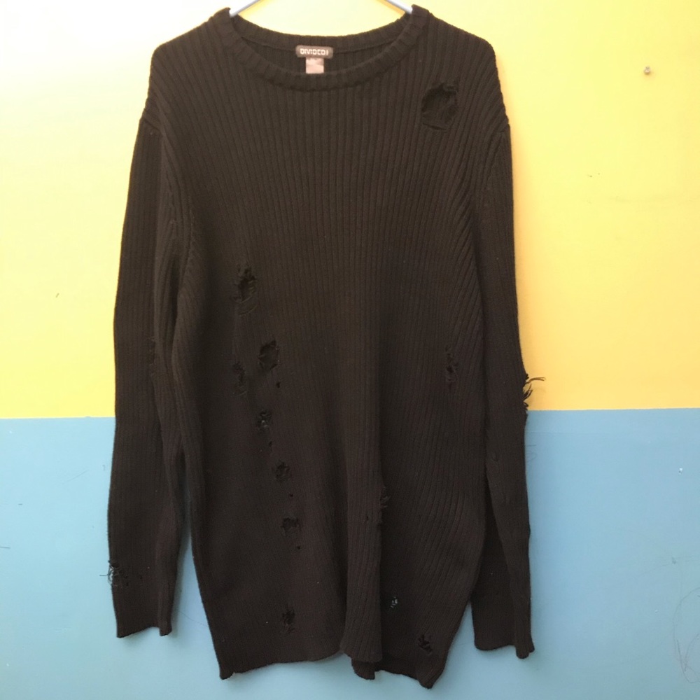H&M Divided Long Distressed Sweater size M
